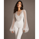 poncho esille strass blanc