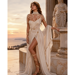 col et epaule perles blanches