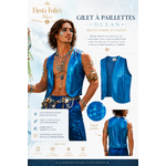 gilet à paillettes bleu turquoise