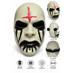 Masque Halloween adulte rigide en PVC ivoire noir et rouge 2