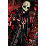 Masque Halloween adulte rigide en PVC ivoire noir et rouge 1