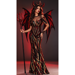 ROBE LONGUE DIABLESSE PAILLETTES LUXES 1