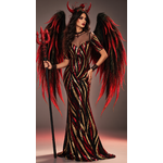 ROBE LONGUE DIABLESSE PAILLETTES LUXES 2