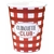 6 gobelets guinguette vichy rouge et blanc 1