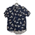 CHEMISE HAWAIENNNE BLEU NUIT AVEC FLEURS