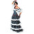 roble flamenca espagnole noire a pois blancs