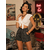 SHORT PIN UP NOIR A POIS BLANC