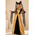 robe medievale satin noire et or avec henin