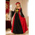 robe medievale rouge et noire en velours