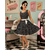 robe pinup noire a pois blanc vintage annee 50