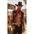 gilet simili cuir marron western cowboy