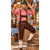 Homme portant un pantacourt tyrolien marron avec bretelles, chemise à carreaux et chapeau bavarois pour l'Oktoberfest