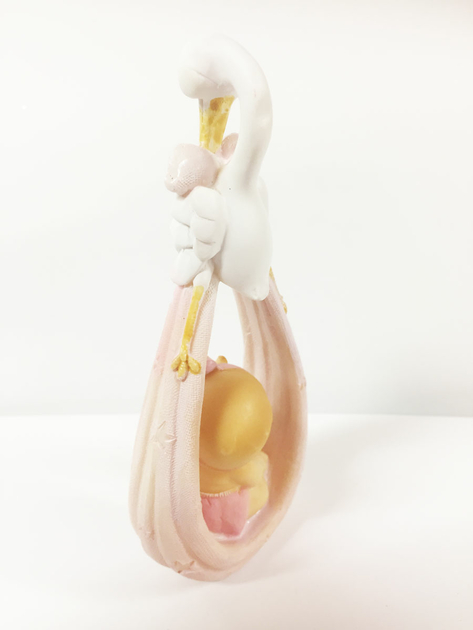 Figurine Bébé Fille Rose Avec Cigogne Figurines
