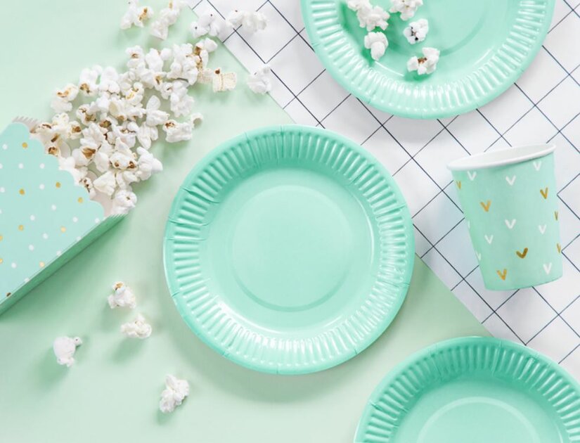 Lot De 48 Assiettes En Carton Bleu Dégradé - 4 Designs Pour Fête Noël, Mariage, Anniversaire, Baby Shower - Diamètre 18 Cm - 7