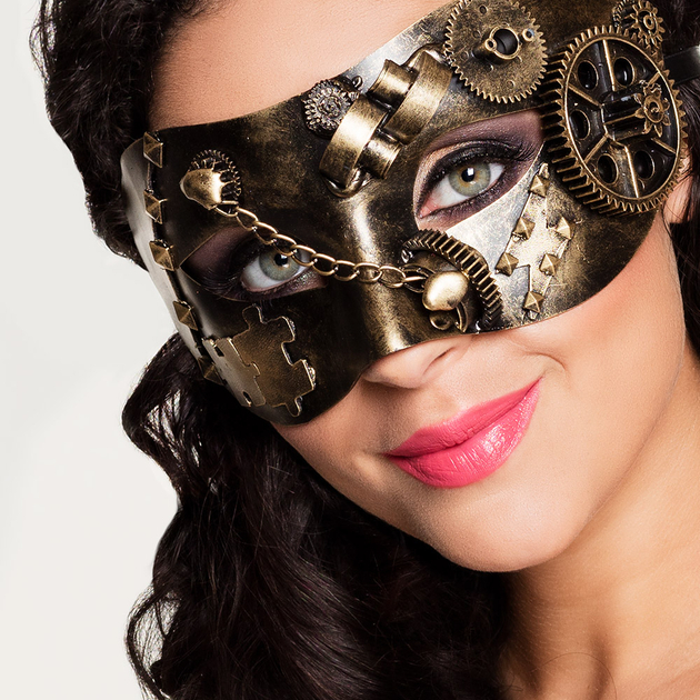 Masque steampunk vieil or - Deguisement adultes/Steampunk - Netbootic.com