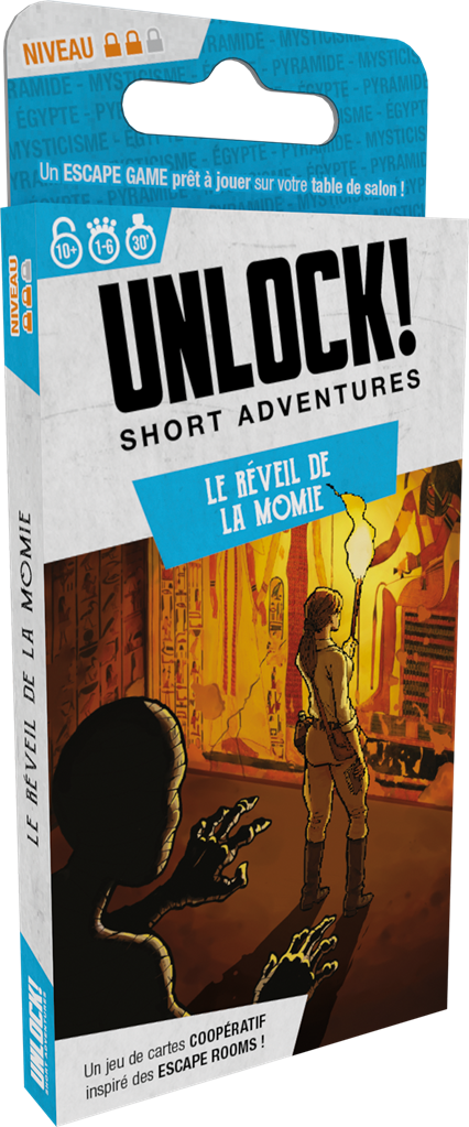 UNLOCK ! short adventures - Le réveil de la momie - Escape Games - Jeu de société Escape Games - Escape rooms - Great Escape - front droit