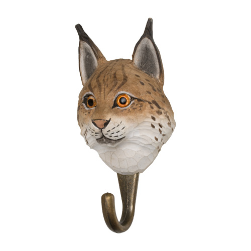 Patere-crochet-wildlifegarden-lynx-eurasique-deux-tiers