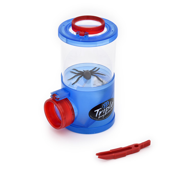 Boîte loupe insecte triple Navir bleue