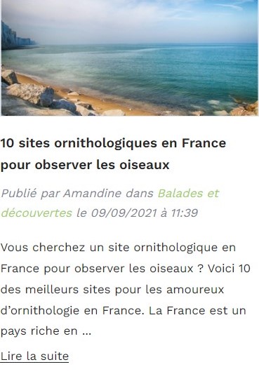 article de blog à propos des sites ornithologiques en France