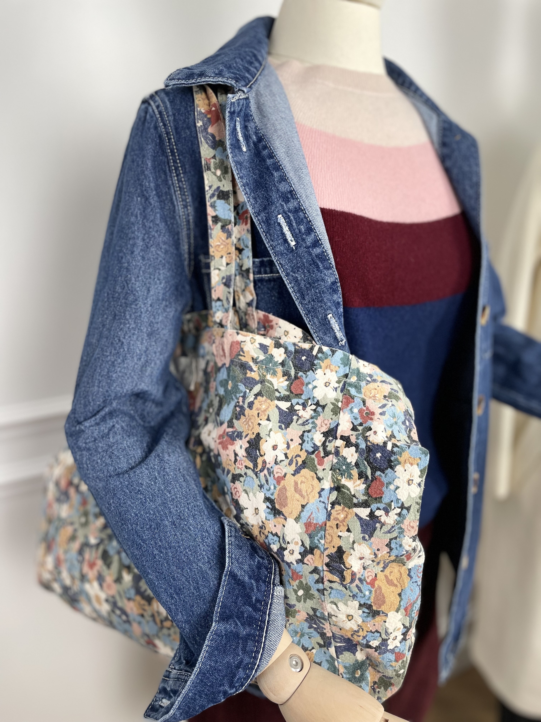 Tote bag Sezane Fleurettes multicolores 1
