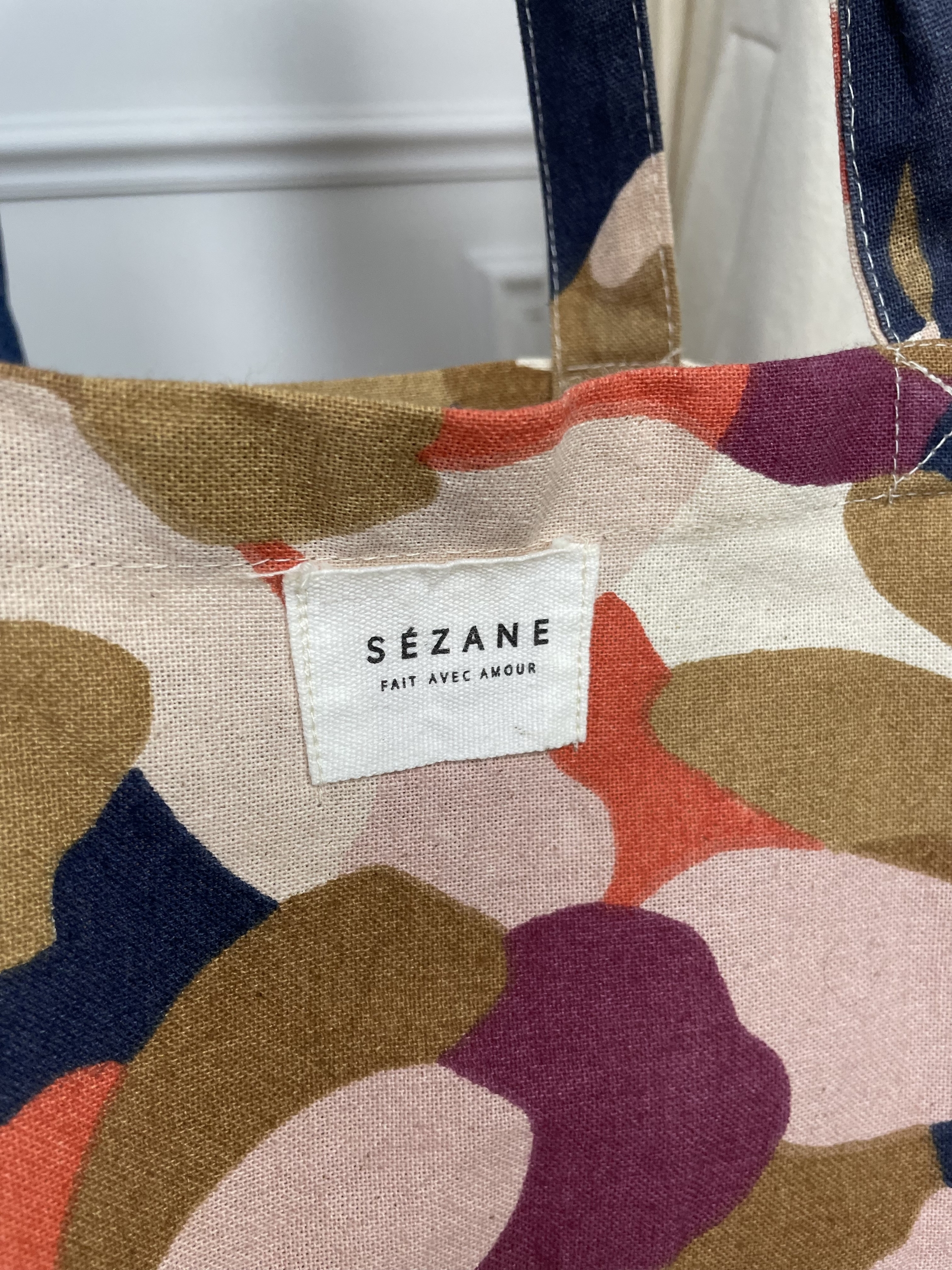 Tote bag Sezane Violet Marine Orange Camel 2