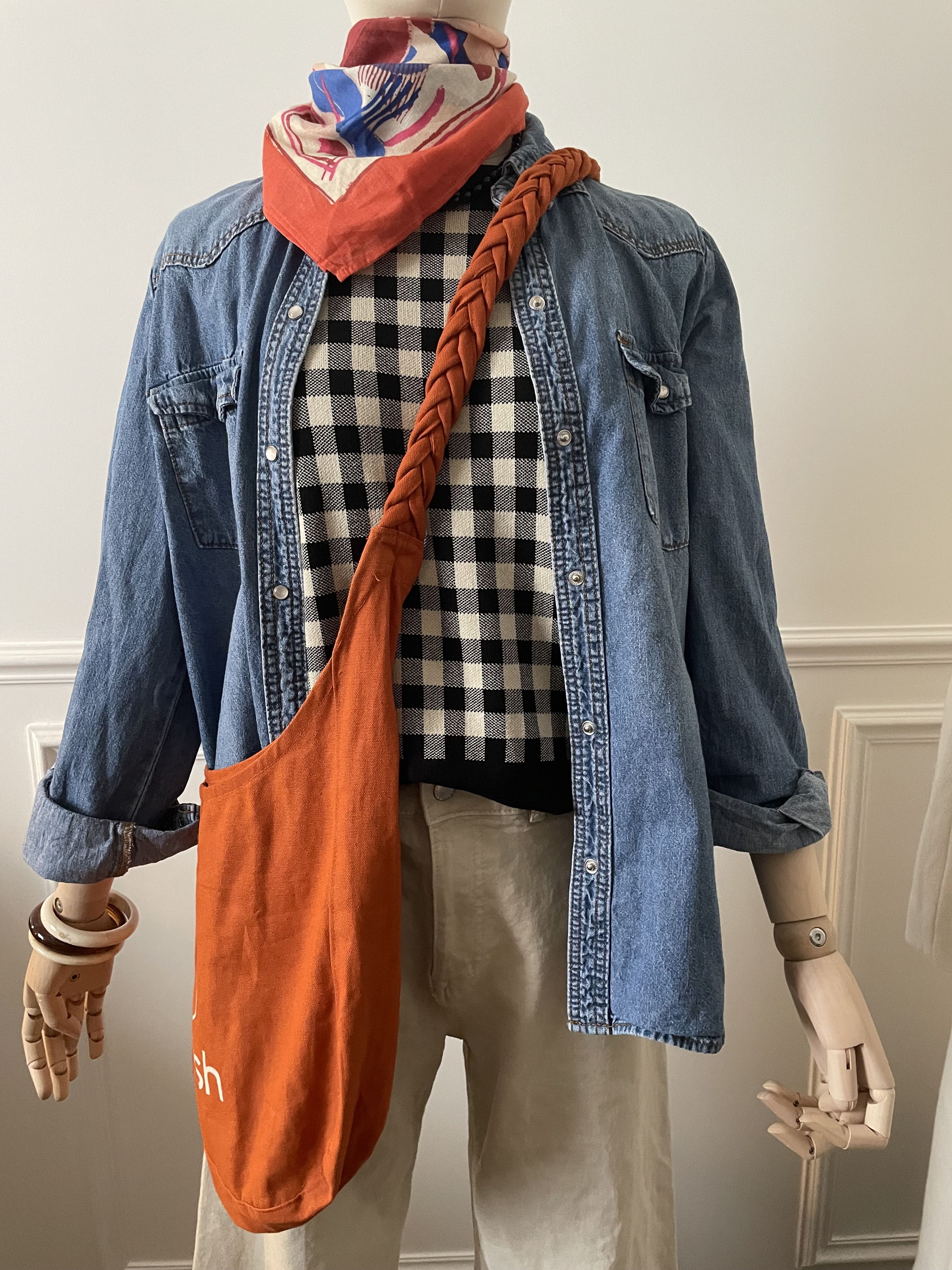 Tote Bag Bandoulière Ba&amp;sh Orange 5