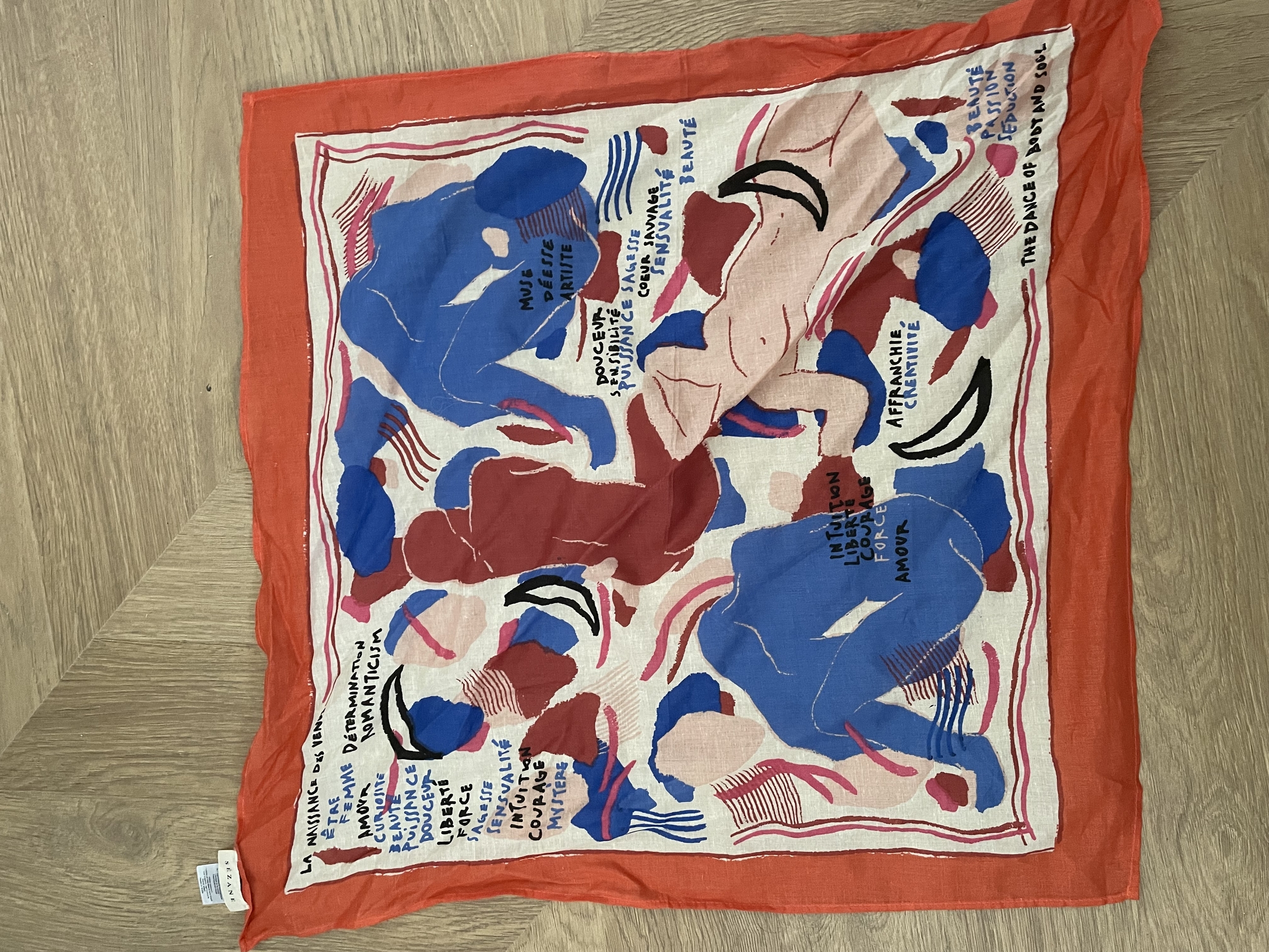Foulard Sézane Rouge Bleu Coton  4