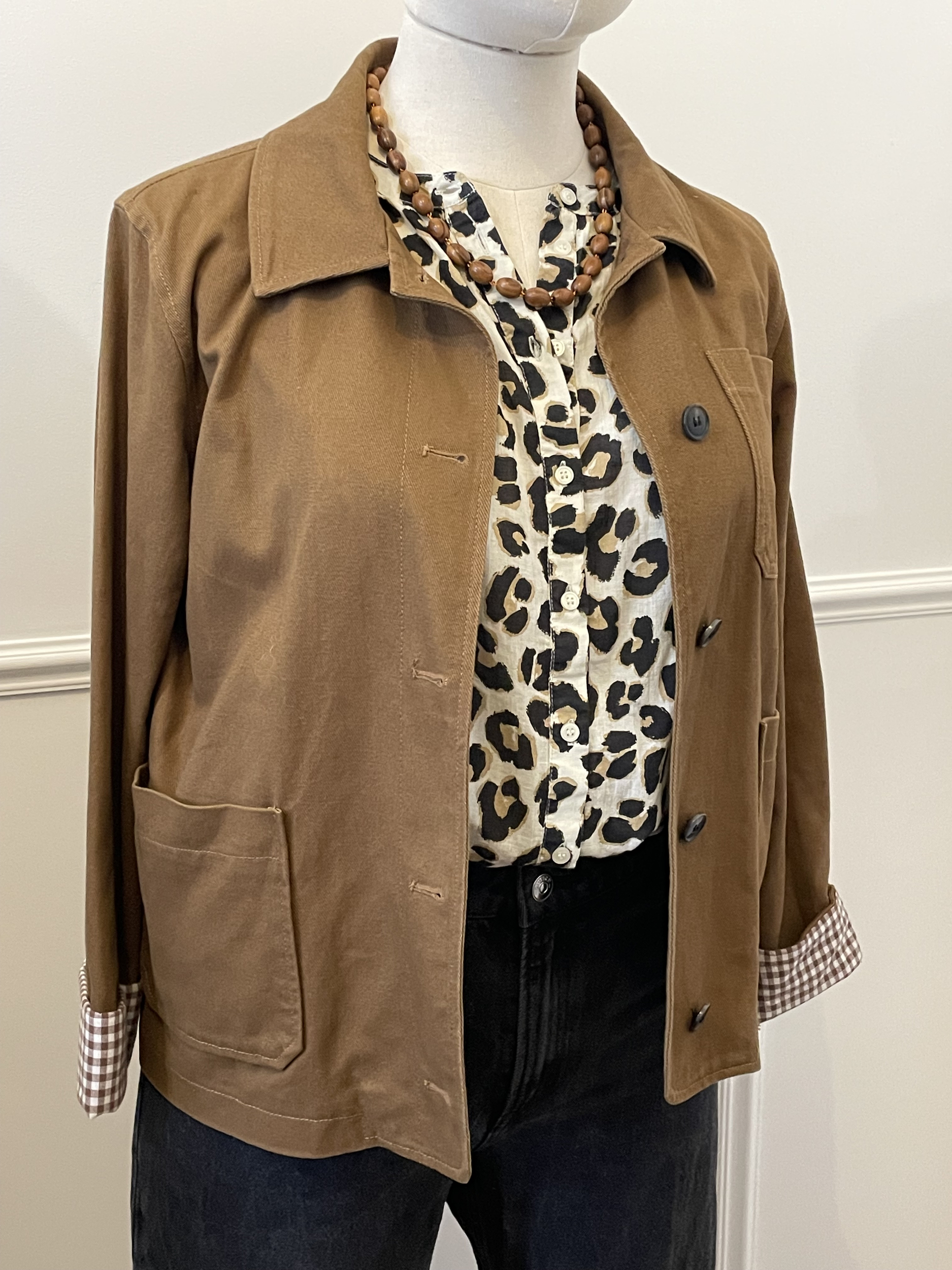 Veste Marron et Vichy Monoprix