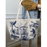 Tote bag Sézane Beige Bleu 1