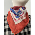 Foulard Sézane Rouge Bleu Coton