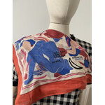 Foulard Sézane Rouge Bleu Coton  3