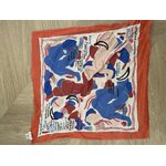 Foulard Sézane Rouge Bleu Coton  4