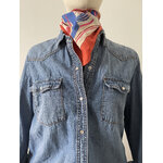 Foulard Sézane Rouge Bleu Coton 6