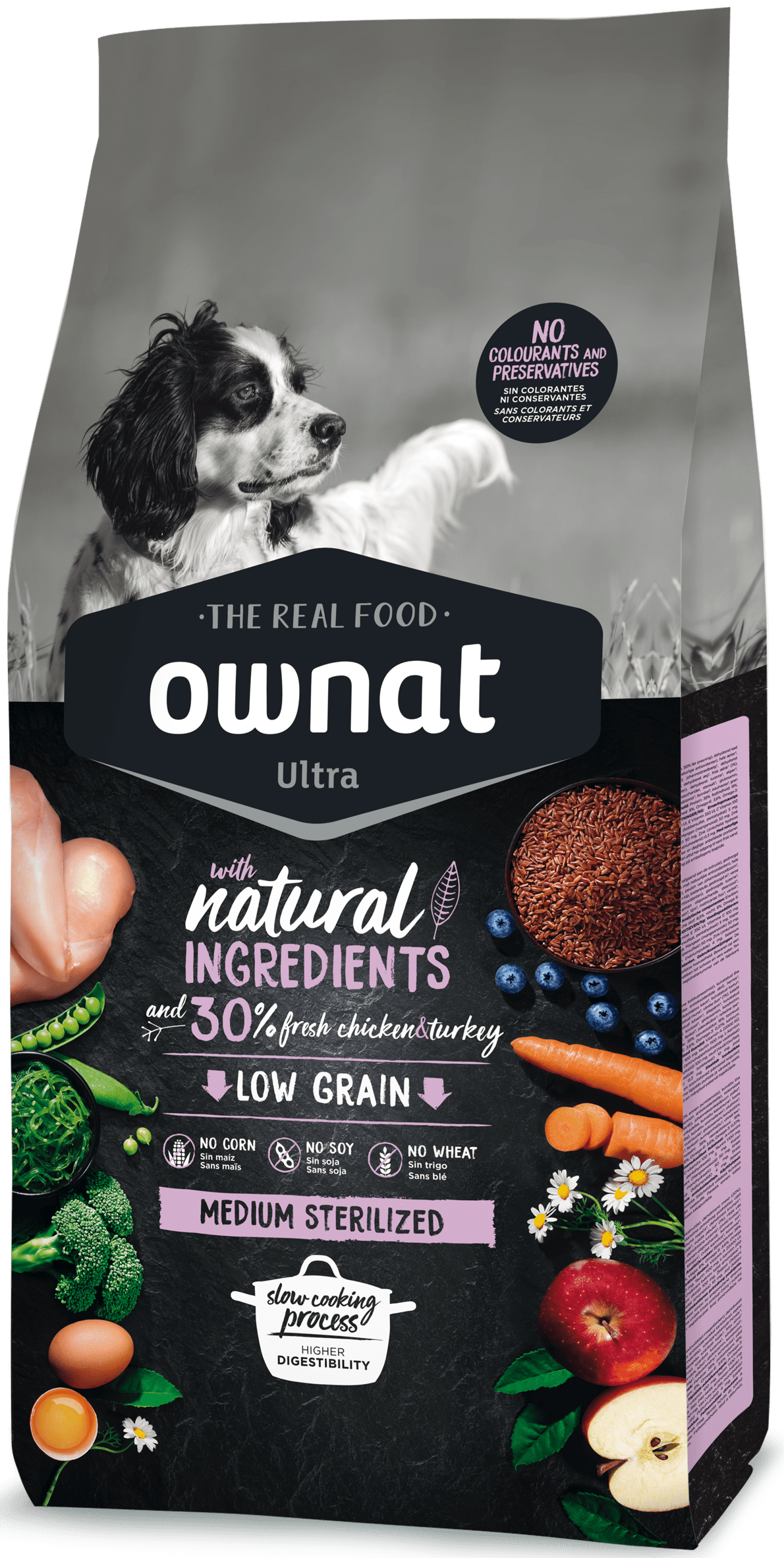 Ownat Ultra Medium Sterilized 14kg Alimentation Chien Croquettes Low Grain Petsfoodguyane