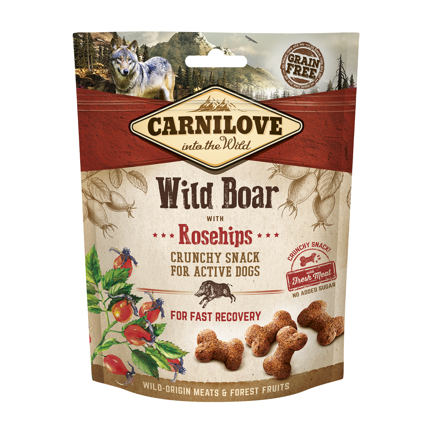 Carnilove, Snacks (chien) - Wildboar&amp;Rosehips (200g)