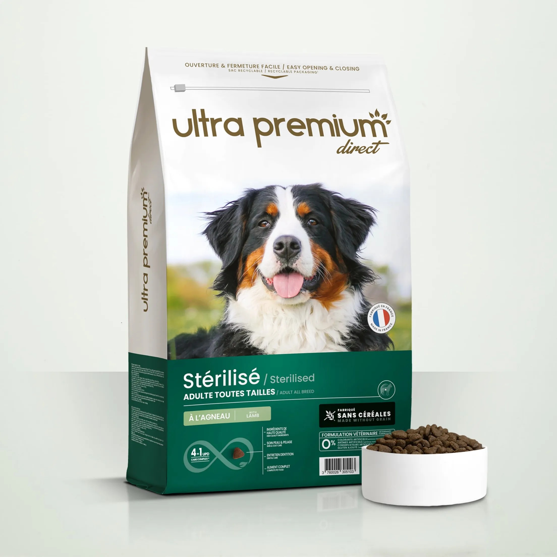 UPCroquettes Light Sans Céréales pour Chien Stérilisé Surpoids