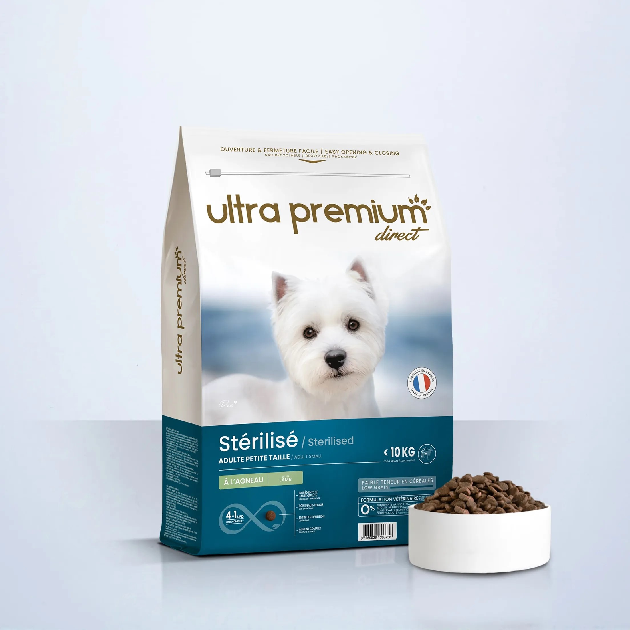 Croquettes Light Super Premium pour chien stérilisé de petite taille (10kg)