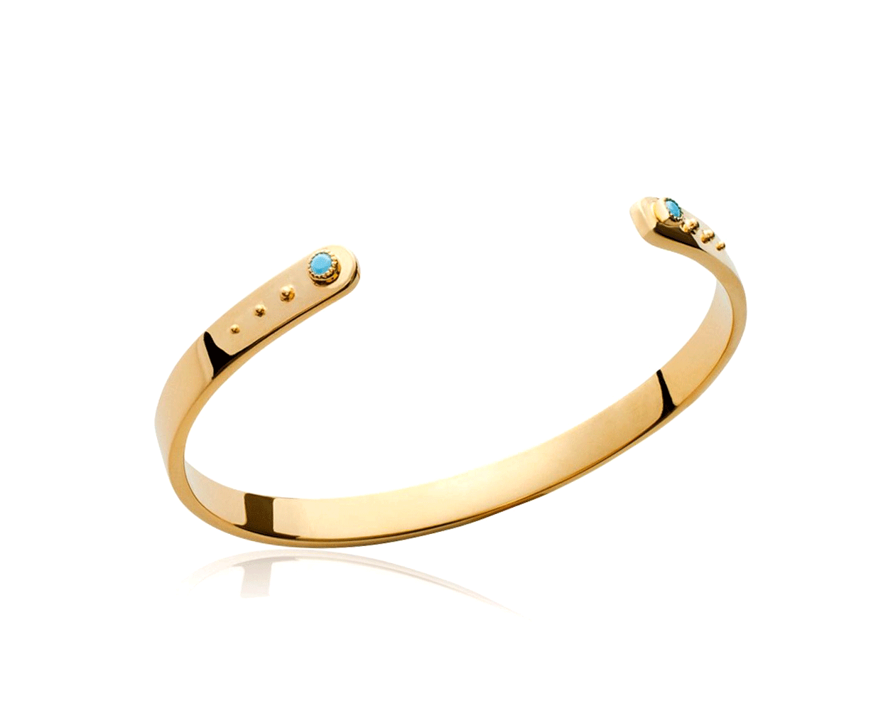 Bracelet jonc plaqué or pierre