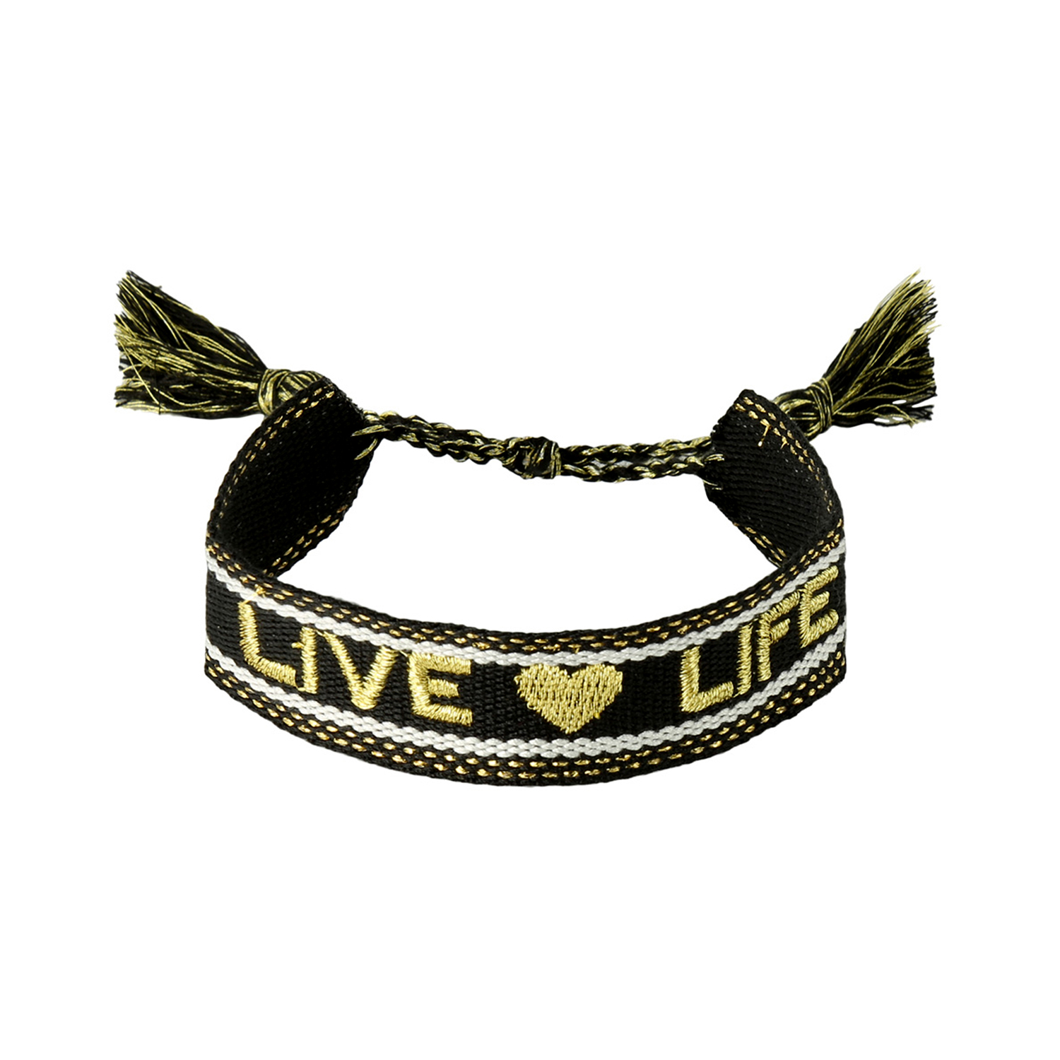 Bracelet brésilien Live Life noir