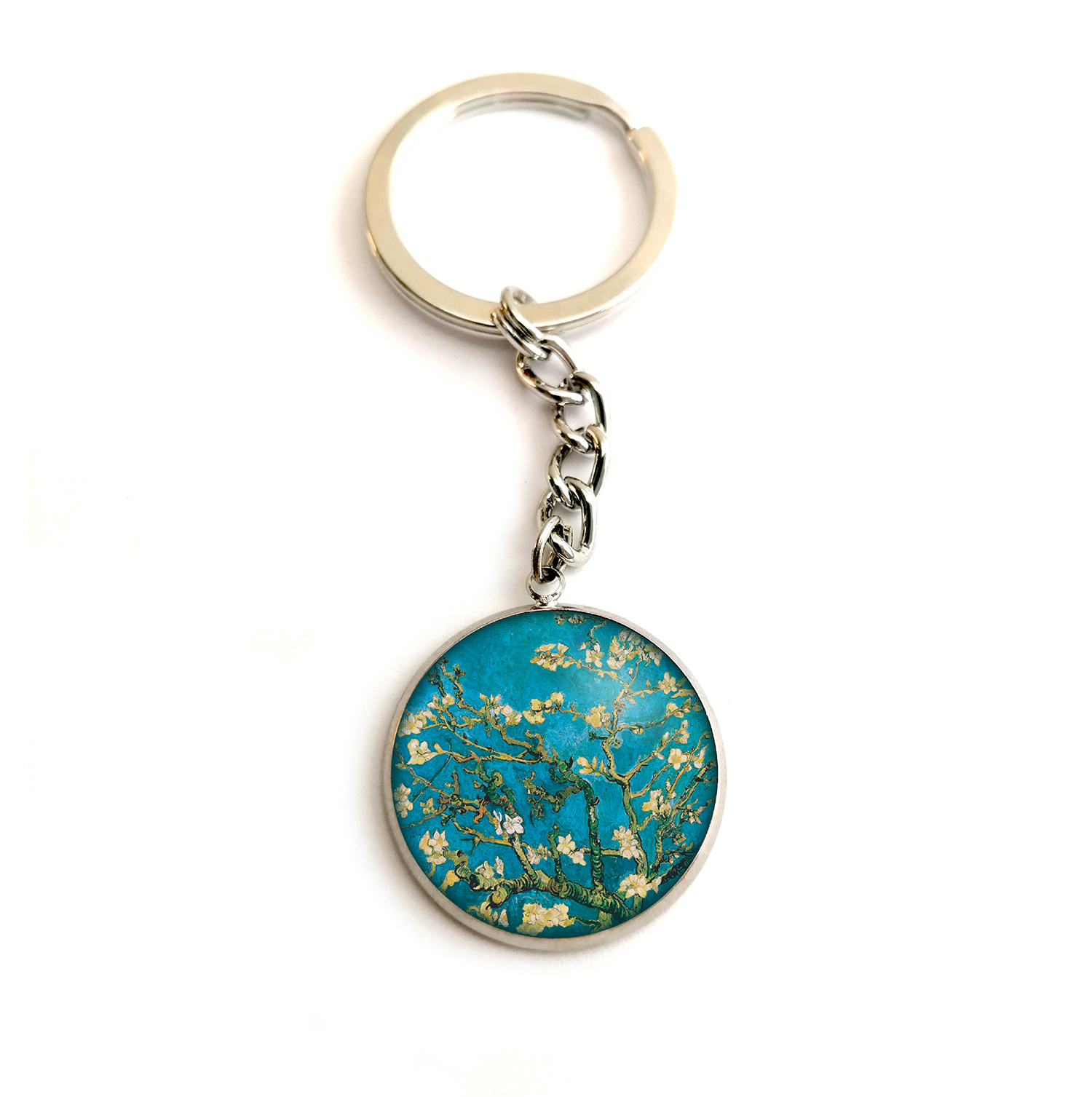Porte clé femme Van Gogh amandier en fleur bykloe bijoux