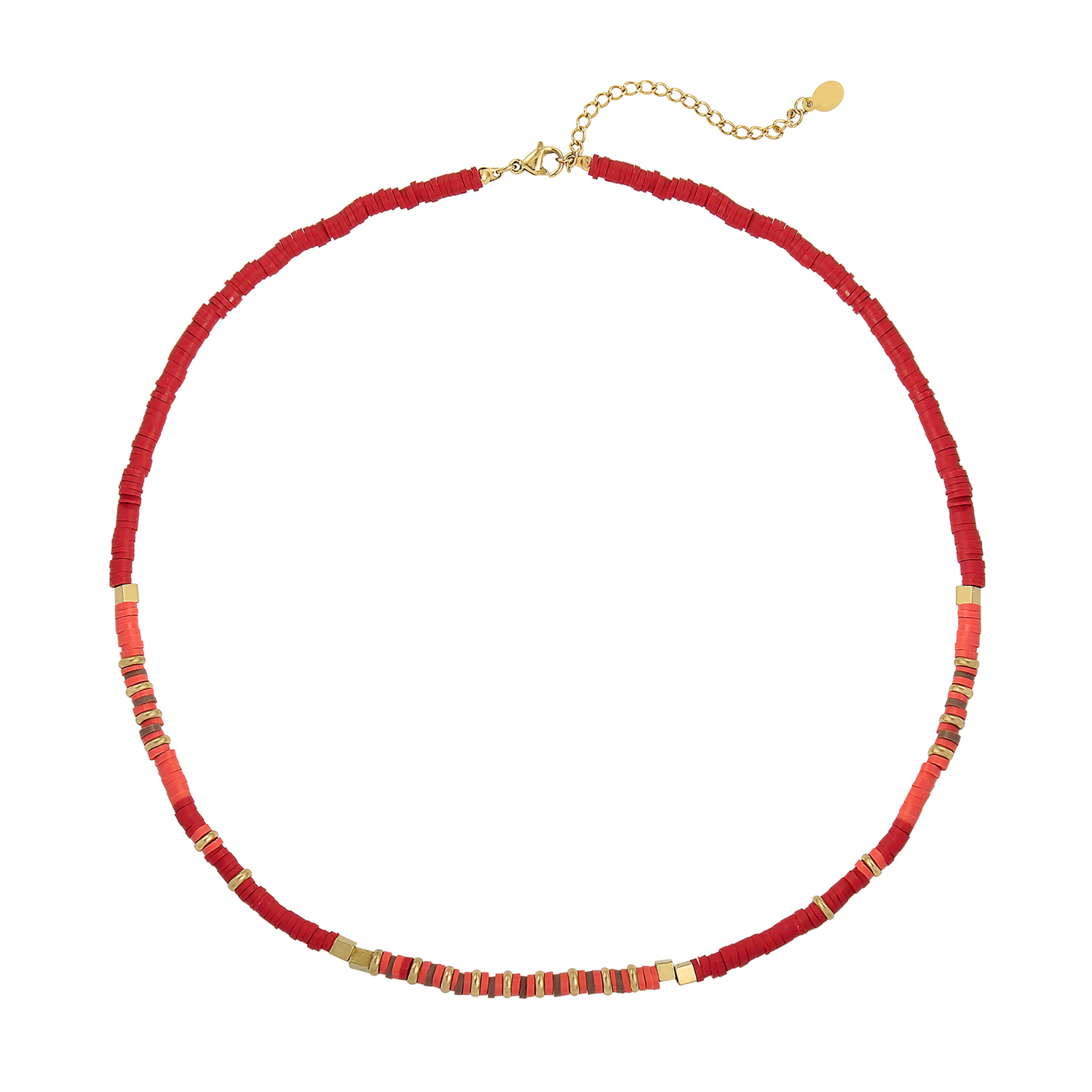 Collier perle heishi rouge bykloe bijoux
