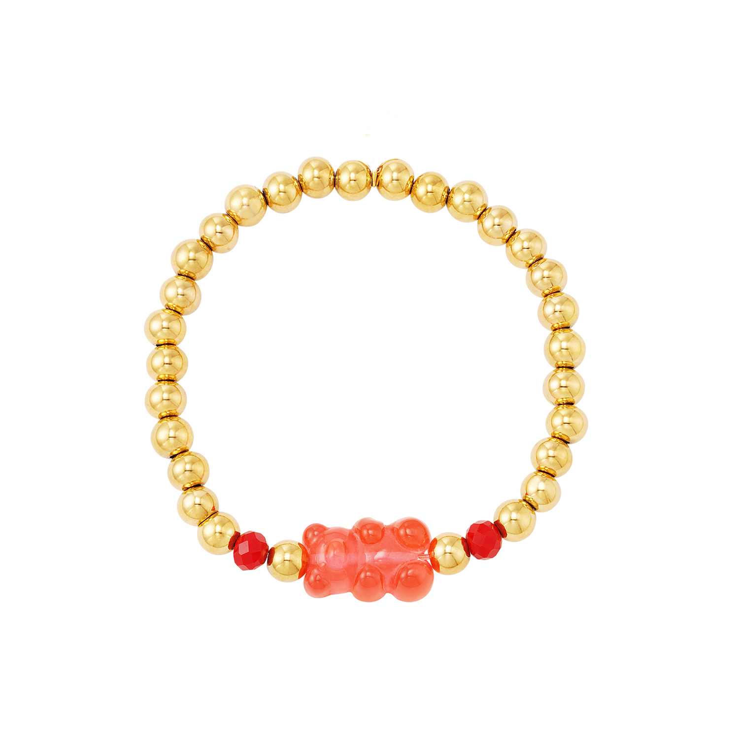 bracelet ourson rouge bykloe bijoux