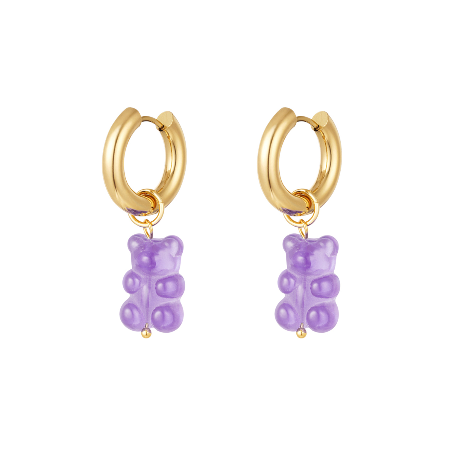 Boucles doreilles créoles ourson bykloe bijoux