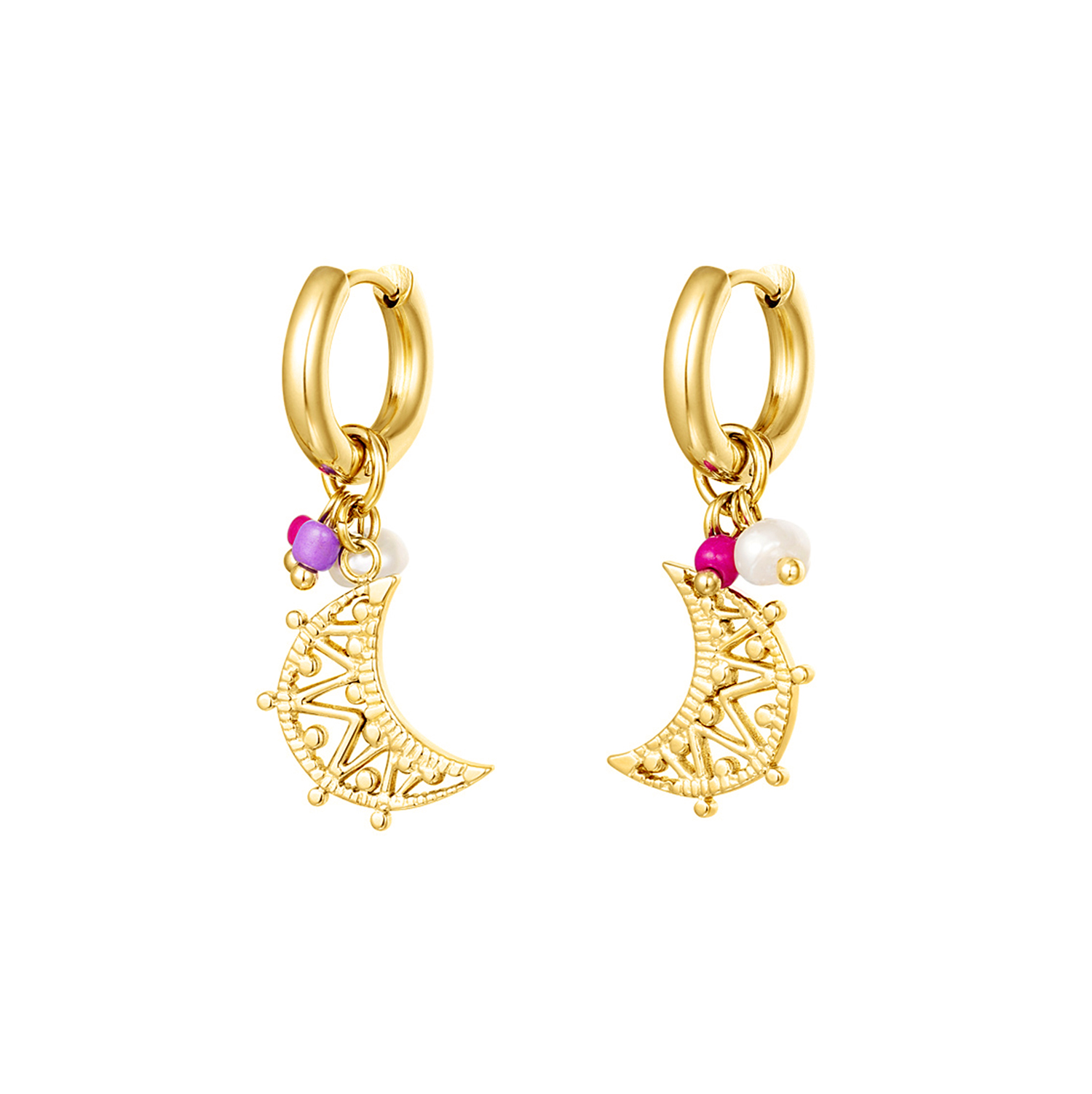 Boucles d'oreilles lune or bykloe bijoux