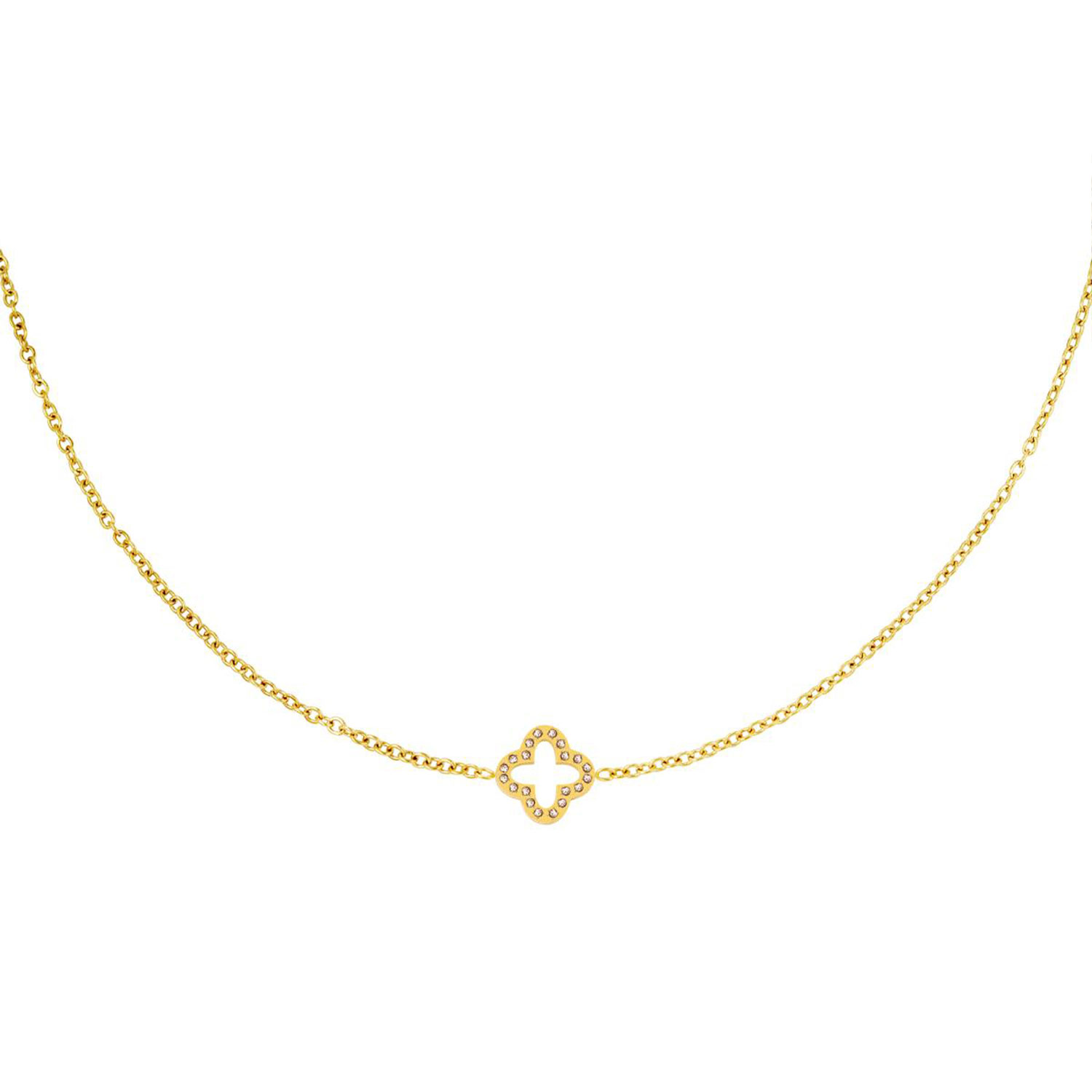 collier trèfle zirconium bykloe bijoux