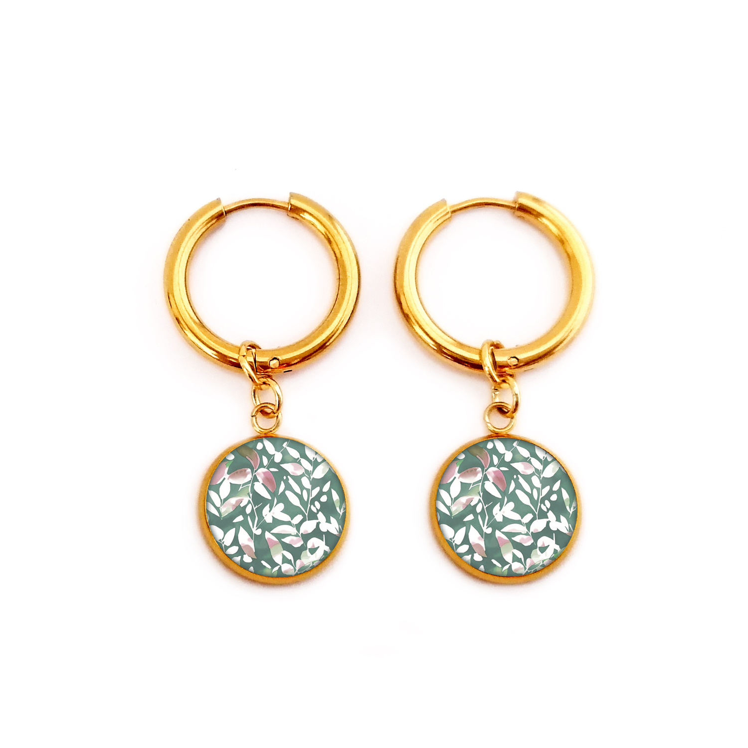 boucles doreilles fantaisie vertes bykloe bijoux
