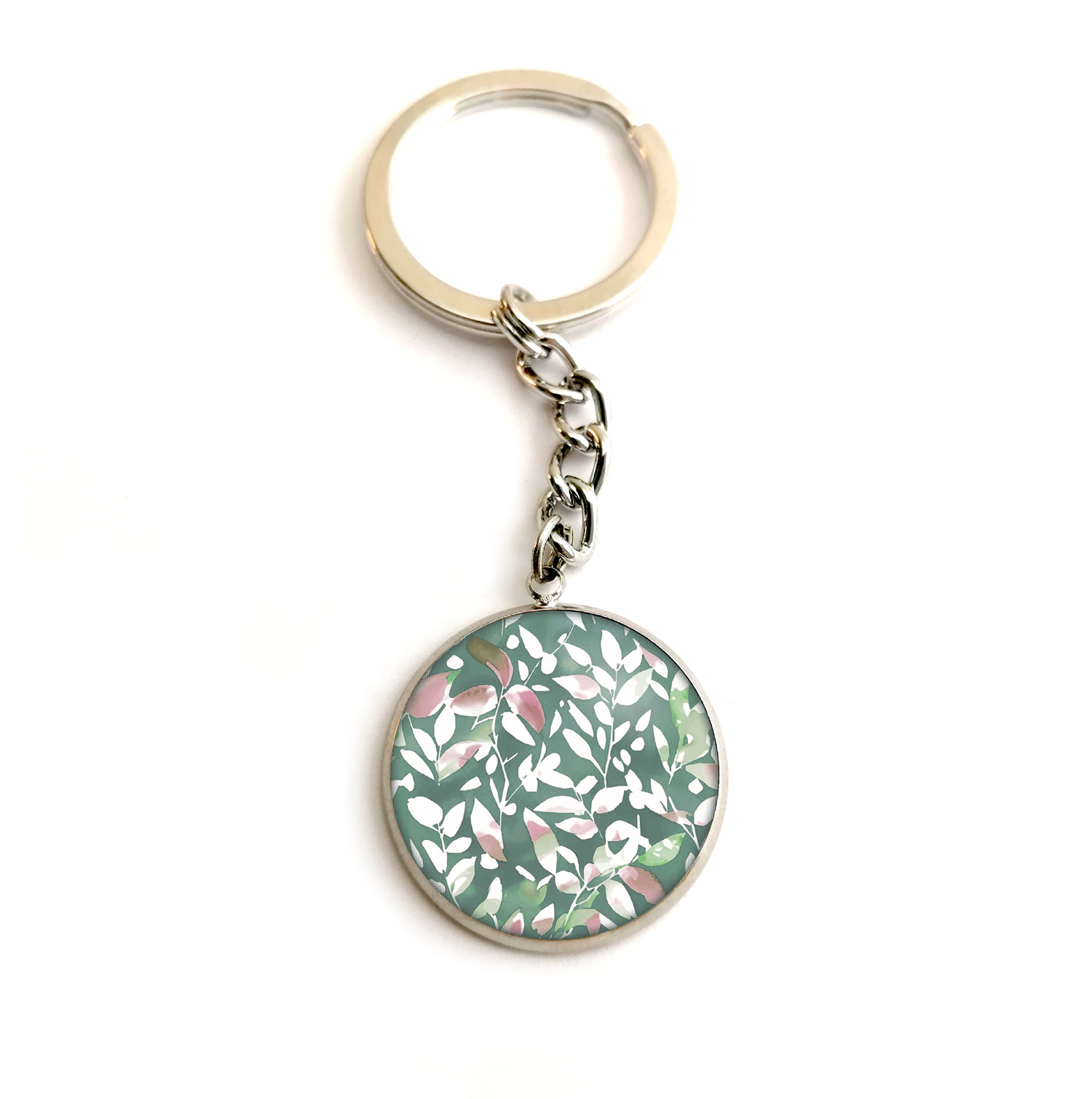 porte clé cabochon vert bykloe bijoux