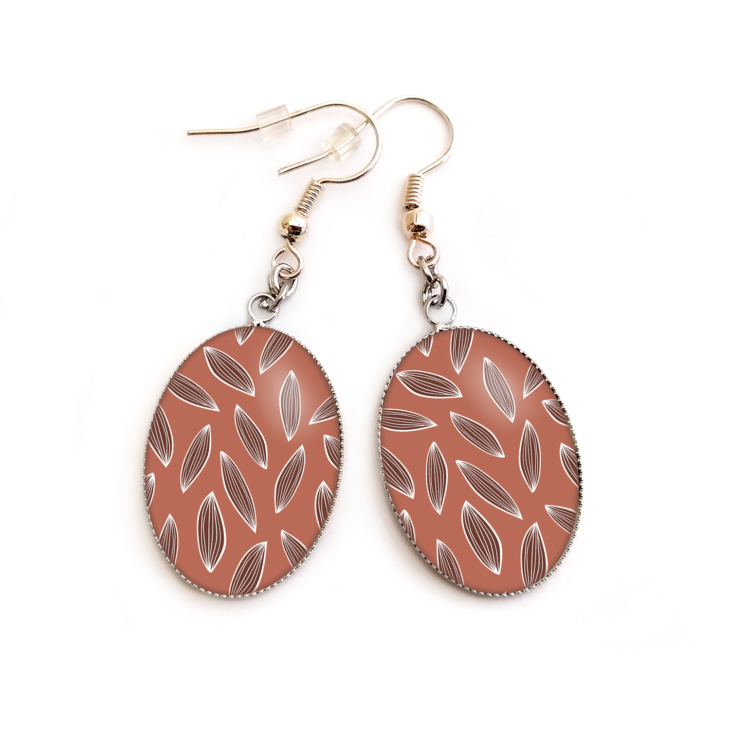 Boucles doreilles pendantes feuille bykloe bijoux