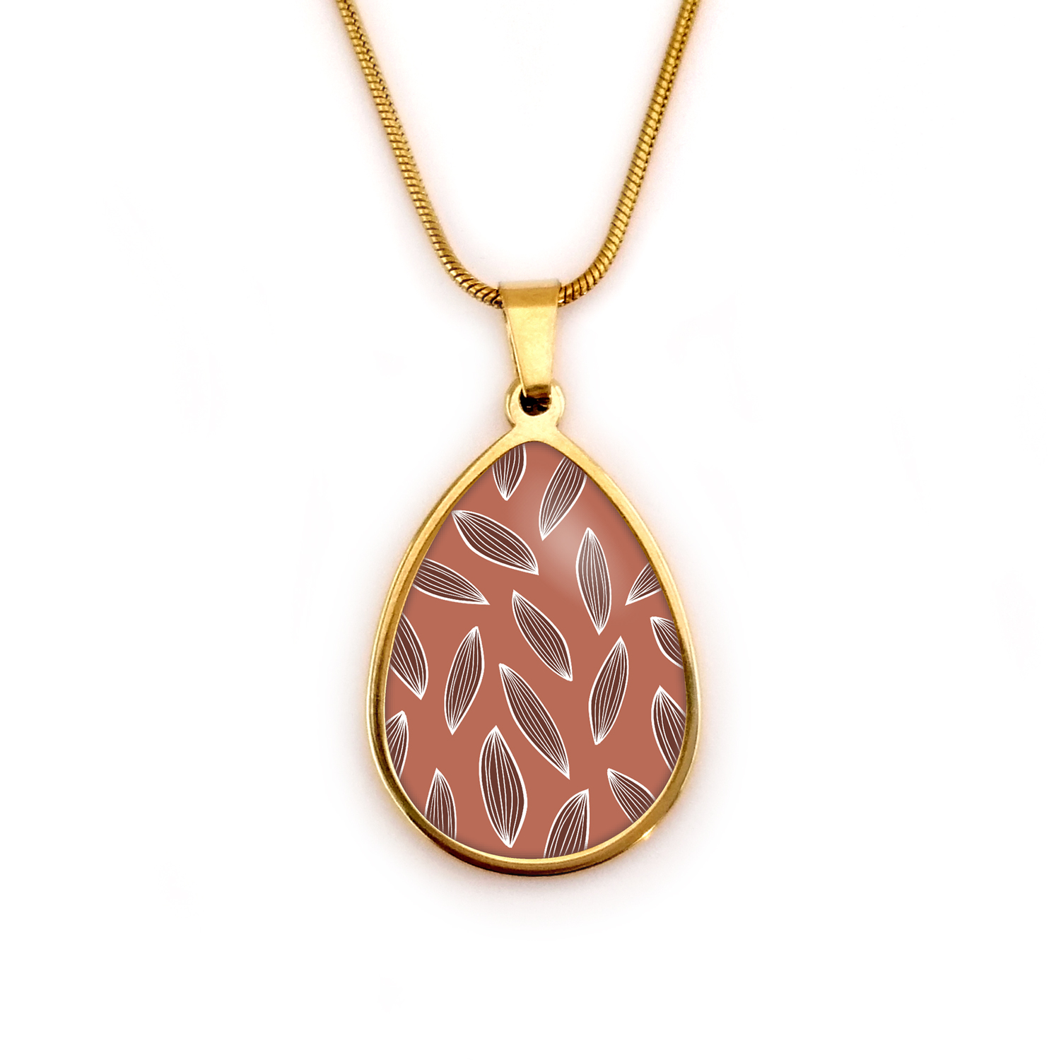 Collier pendentif feuille bykloe bijoux