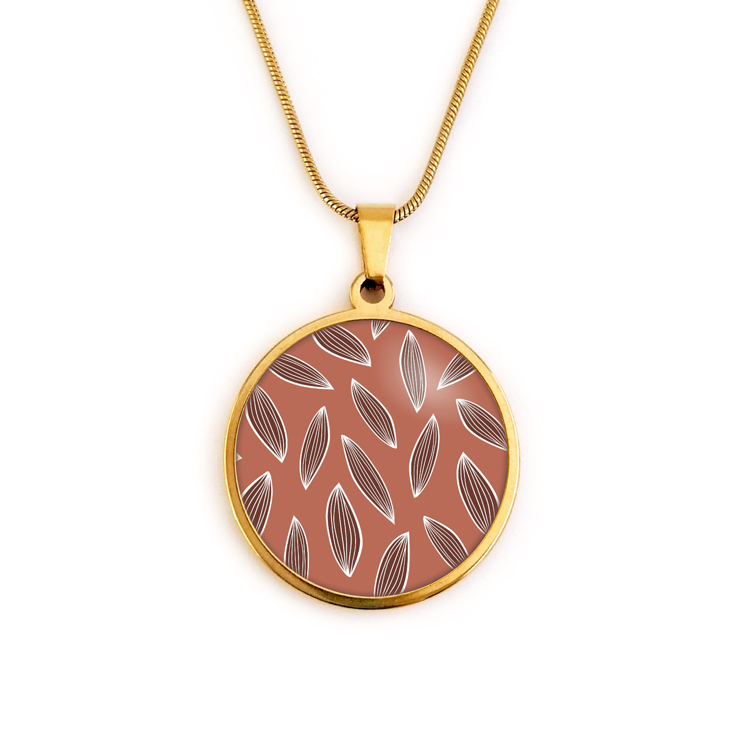 Collier pendentif feuille bykloe bijoux